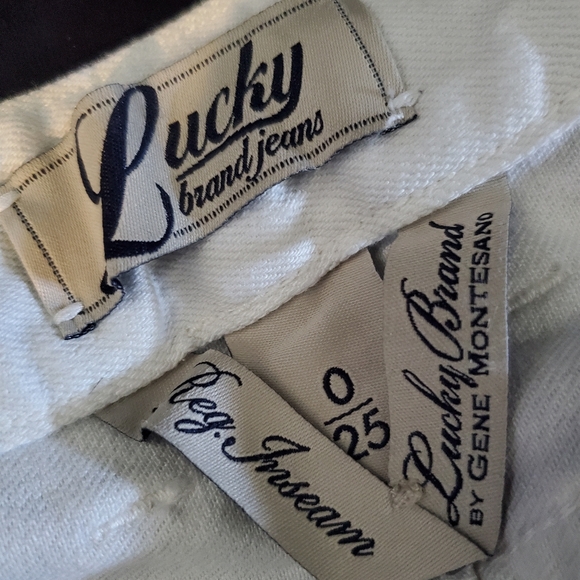 Lucky Brand Jeans 0/25 off white pattern EUC - Picture 8 of 8